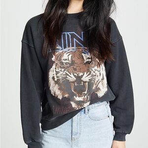 Anine Bing Black Tiger Print Sweater